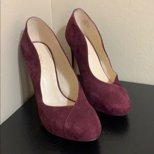 Burgundy heels suede like